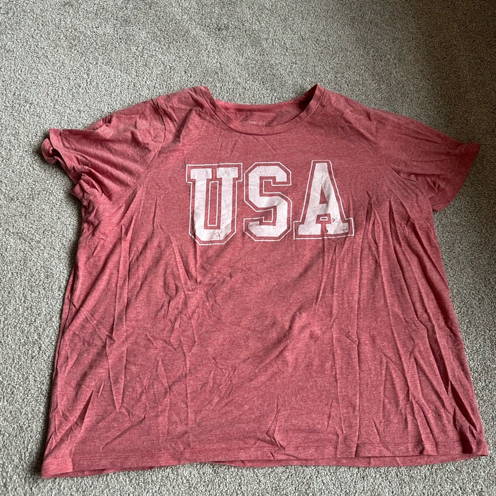3X Red USA Graphic Women's t-Shirt Graphic T Top